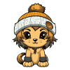 Lion Winter Animal Cute Comic
