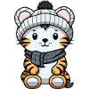 Tiger Winter Animal Cute Comic
