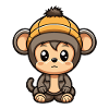Monkey Winter Animal Cute Comic