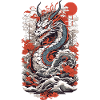 Ukiyo-E Drago Retrò Vintage Arte Giapponese
