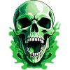 Green Screaming Skull
