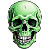Grinning Green Skull