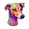 Engelsk Whippet Dog Breed Tegneserie Kawaii Illustrat