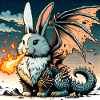 Feuerspeiender Hase Drache #01