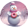 Schneemann mit Donut