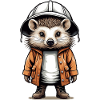 Cute hedgehog with expedition hat