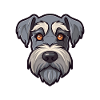 Standard Schnauzer Hundras Tecknad film Kawaii Illust