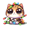 Cute Christmas Cat - Clumsy in