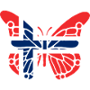 Butterfly with Norway flag