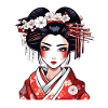Geisha / kinesisk / japansk / anime / tegneserie
