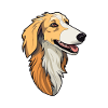 Borzoi-koirarodun sarjakuva Kawaii -kuva
