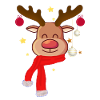 Cute reindeer and Christmas baubles