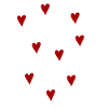 Petits coeurs rouges