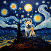 Akita Inu Starry Night
