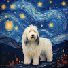 Bobtail Dog Starry Night