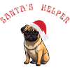 Pug dog Christmas pattern