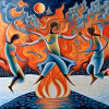 dancing around the fire