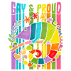 Lgbtq+, Gay-and-Proud, Rainbow Chameleon Saying