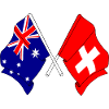 Flag of Australia and flag Switzerland