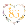 Number 85, Heart Flowers, Personalizable