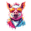 Cool Pig in Sunglasses
