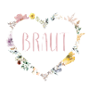 Team Braut! Herz-Blumen, personalisierbar
