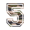 Number 5, camouflage-brown-green, customisable