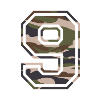Number 9, camouflage-brown-green, customisable