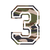 Number 3, camouflage-brown-green, customisable