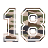 Number 18, camouflage-brown-green, customisable