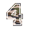 Number 4, camouflage-brown-green, customisable