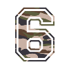 Number 6, camouflage-brown-green, customisable
