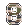 Number 8, camouflage-brown-green, customisable