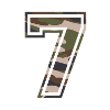 Number 7, camouflage-brown-green, customisable