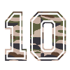 Number 10, camouflage-brown-green, customisable