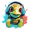 Turtle with headphones Turtles