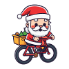 Santa Claus Bicycle Christmas