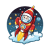 Santa Claus Rocket Santa Christmas