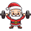 Santa Claus Dumbbell Gym Christmas