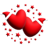 Weihnachtsherzen mit Sternen in Rot.