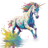 Einhorn in Farbpalette