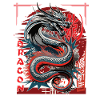 Chinese dragon with asian characters