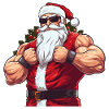 Bain Père Noël Muscles Fort Noël