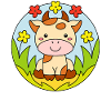 Cheerful Cow Calf Calf