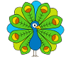 Bunter Pfau