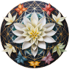 Flower Mandala with Lotus Gift Flower of Life
