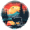 Beautiful nature design with deer in the forest