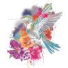 Colibri oiseau Floral oeuvre