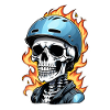 Retro Style Motorcykel - Dödskalle och skelett