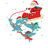 Dolphin Christmas Santa Sleigh